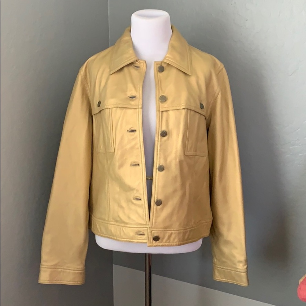 Nine West Gold Leather Jacket